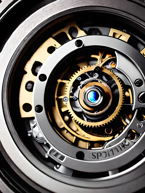 intricately detailed clockwork mechanism, gears, bearings, extreme detail, specular reflection, wide angle, hyper realistic, masterpiece, HDR, 8K UHD