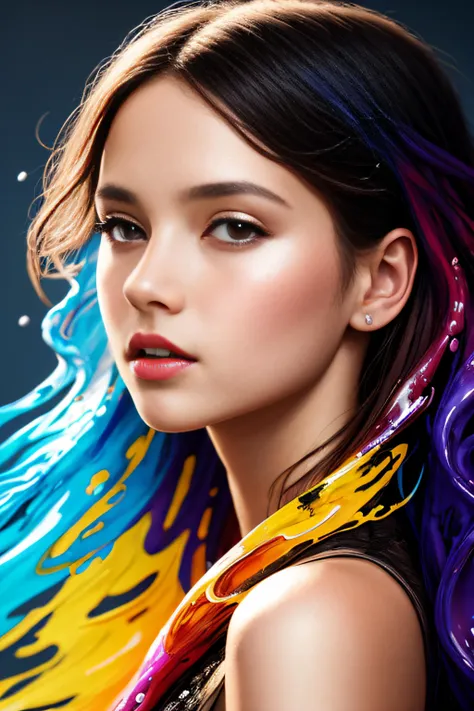 Colorful beautiful girl: a giru 8-years old, messy hair, oil painting, nice perfect face with soft skinice perfect face, blue yellow colors, light purple and violet additions, light red additions, intricate detail, splash screen, 8k resolution, masterpiece, cute face,artstation digital painting smooth veryBlack ink flow: 8k resolution photorealistic masterpiece: intricately detailed fluid gouache painting: by Jean Baptiste Mongue: calligraphy: acrylic: watercolor art, professional photography, natural lighting, volumetric lighting maximalist photoillustration: by marton bobzert:, complex, elegant, expansive, fantastical