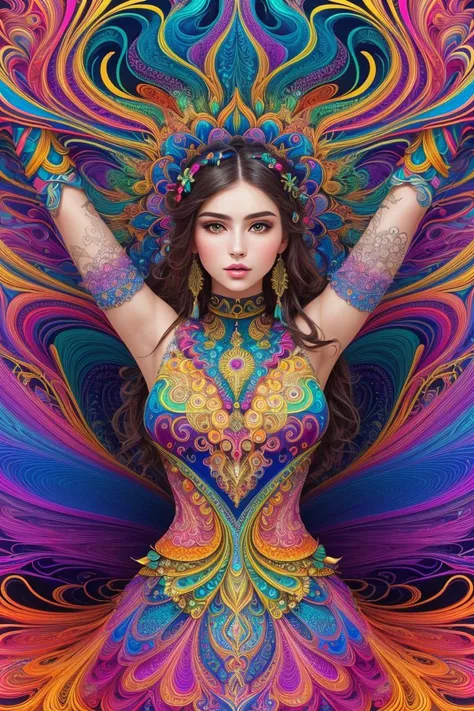 (masterpiece, top quality, best quality, official art, beautiful and aesthetic:1.2), (1girl:1.3), extremely detailed,(fractal art:1.2),colorful,highest detailed,(zentangle:1.2), (dynamic pose), (abstract background:1.5), (treditional dress:1.2), (shiny skin), (many colors:1.4), upper body