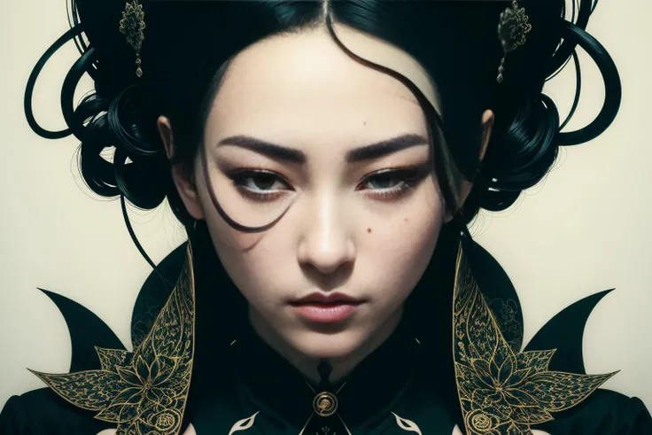 analog style, modelshoot style, portrait of shirogane, close up, feminine, epic (photo, studio lighting, hard light, sony a7, 50 mm, matte skin, pores, colors, hyperdetailed, hyperrealistic), in the style of adrian ghenie, esao andrwes, jenny saville, endward hopper, surrealism, dark art by james jean, takato yamamoto, inkpunk minimalism