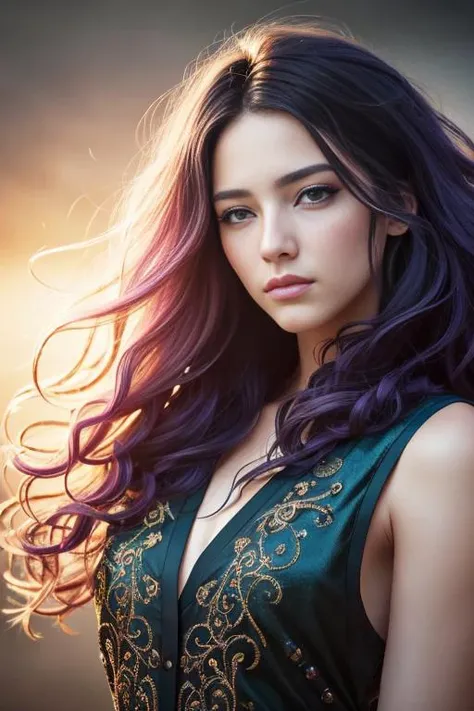 Colorful beautiful girl: a giru 18-years old, messy hair, oil painting, perfect face, random colors, random color additions, light red additions, intricate detail, splash screen, masterpiece, cute face,artstation digital painting smooth veryBlack ink flow: 8k resolution photorealistic masterpiece: intricately detailed fluid gouache painting: by Jean Baptiste Mongue: calligraphy: acrylic: watercolor art, professional photography, natural lighting, volumetric lighting maximalist photoillustration: by marton bobzert:, complex, elegant, expansive, fantastical, wavy hair, vibrant, Best quality details, realistic, High definition, Best quality details, realistic, High definition, High quality texture, epic lighting, Cinematic film still, 8k, soft lighting, anime style