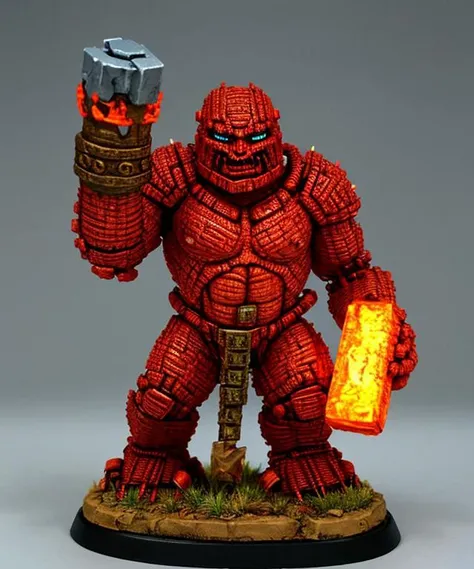 wjqhammer man, burning golem, intricate and detailed, <lora:wjqhammer-15:0.7>
