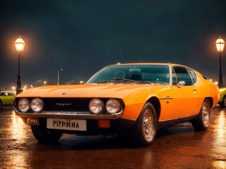 masterpiece, best quality, jaguarpirana, 1car, london background, England, rain, dark, <lora:JaguarPiranaBertone-000008:0.6>, slate atmosphere, cinematic, dimmed colors, dark shot, muted colors, film grainy, lut, spooky
