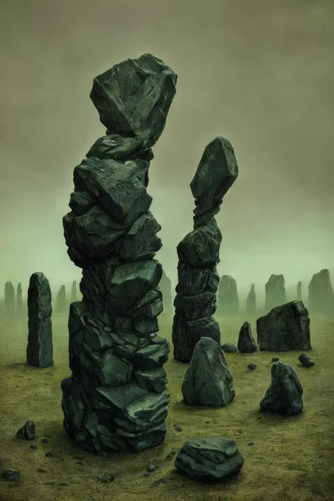 the reticence of the stones, masterpiece, highly detailed, abstract, surreal, strange