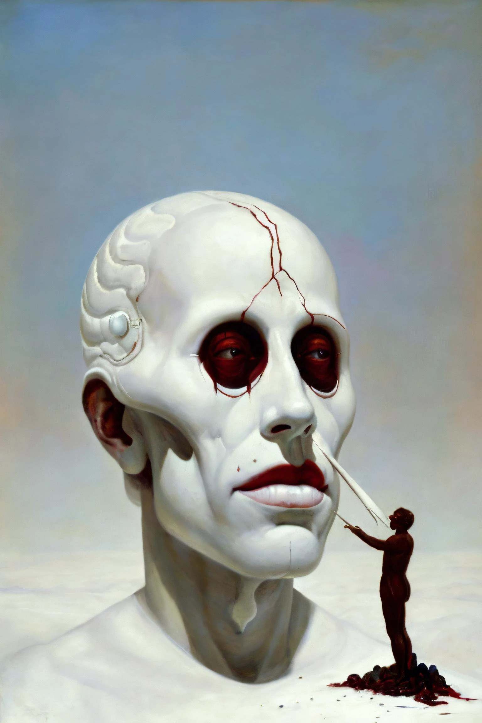 the white lie of american prosperity, masterpiece, highly detailed, abstract, surreal, strange
