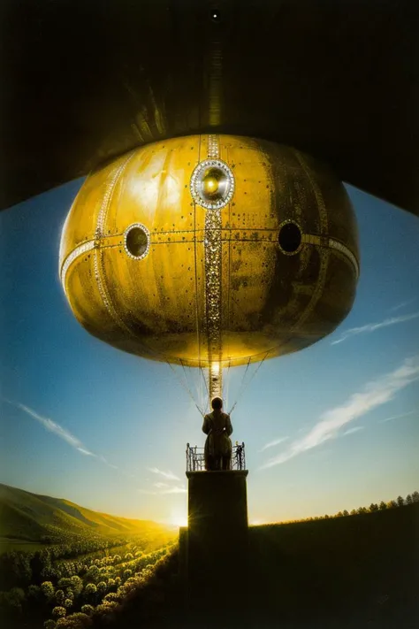 ((detailed)), ((best quality)), ((masterpiece)), (Unforgettable), Intricate, (Vibrant), Blimp, Airship, Zeppelin, Capture, Picture, High contrast illumination, Striking illumination, Theatrical lighting, Extreme perspective distortion, Ultra-wide-angle lens