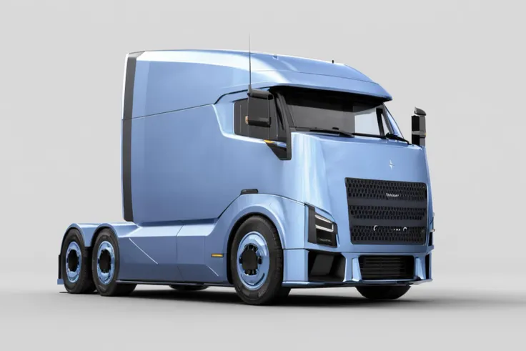 (best quality, masterpiece :1.2),polestar design style,concept SEMI TRUCK,future,2D rendering,finely detailed,4k,studio lighting,octane render,product design,<lora:mars666777_Polestar_design_style_v2.0:1>,