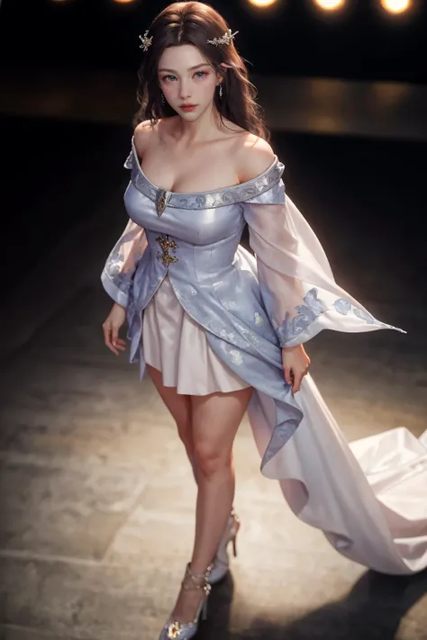 highres,absurdres,masterpiece,best quality,original,extremely detailed CG,extremely detailed wallpaper,perfect lighting,standing on the stage,lips,jitome,makeup,blurry background,from above,looking at viewer,
<lora:Arwen:0.75>,arwen,