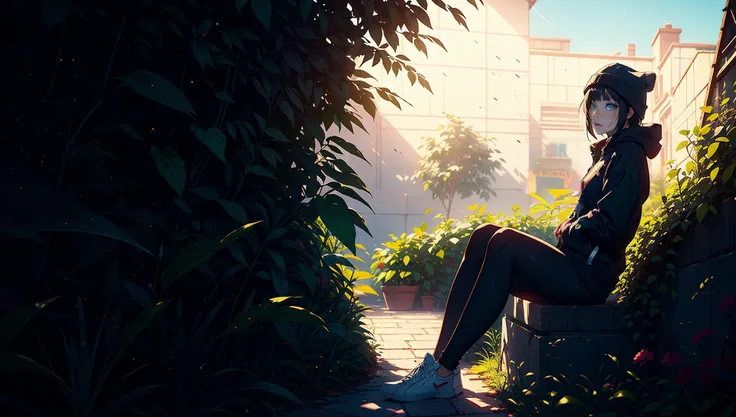 ultra-detailed small girl hands, close-up portrait,1lady,sitting in the garden, (graffiti wall:1.15),
beanie, jacket, leggings, blue eyes,
vibrant and bold colors,
dramatic lighting, wide-angle lens with lens flare,
off-centered composition, realistic reflections by Makoto Shinkai.
<lora:Masterpiace:0.2><lora:add_detail:1.5>