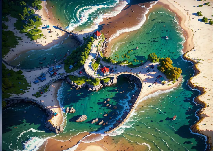 beachside, beach view, landscape, sunset, cyan and yellow theme, a hyperrealistic painting by Chris LaBrooy, cgsociety, photorealism, artstation hq, photorealistic, hyper realism, masterpiece,ultra realistic, 32k,extremely detailed CG unity 8k wallpaper, best quality, masterpiece,ultra realistic,32k,extremely detailed CG unity 8k wallpaper, best quality