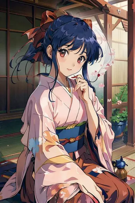 Best quality,masterpiece,pretty eyes,beautiful face,
1girl,shinguuji sakura,red bow,dark blue hair,pink dress,Kimono,1girls,<lora:shinguuji-sakura-sd15-v1:1.5>,
