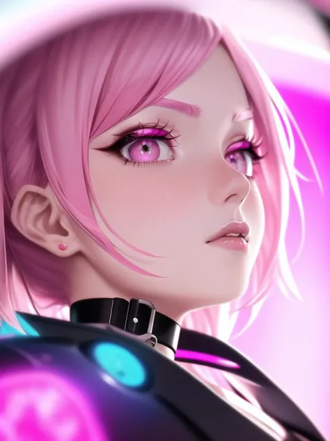 (focus on eyes, shaded, photo, pink hair, blush, insanely detailed, bloom:1.5),
(photorealistic, masterpiece, dynamic angle, highest quality, intricate, Alessandro Casagrande, Greg Rutkowski, Sally Mann, athletic wet punk teen body, cute geek, pink neon jacket, catgirl, neko, concept art, 4k, close-up, from below:
(portrait, choker, colourful, cyberpunk),
high sharpness, extreme saturation and contrast, fisheye