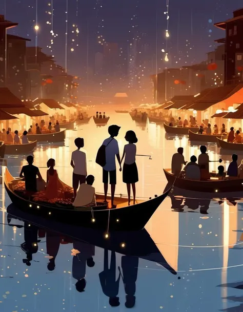 <lora:Pascal Campion Style:1>Pascal Campion Style -
Ships, rafts, boats, bustling people, market, river, evening, flickering lights from Pascal Campion