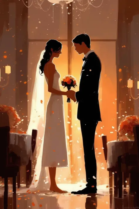 <lora:Pascal Campion Style:1>Pascal Campion Style - Wedding of convenience newlyweds do not look at each other Camelot from Pascal Campion