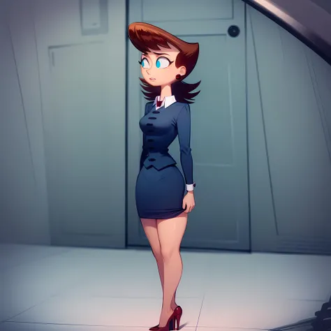 ((masterpiece, best quality)),(complex light),1girl, full body, solo, Lila test, <lora:Lila_Test2-10_1+2:0.6>,formal,skirt, standing, blue eyes, high heels,
