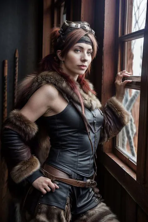 DEN_lumi_steamgirl,
prehistoric warrior woman hunting in a chaotic jungle with spears and arrows, (fur clothing:1.2), fur, warrior, prehistoric, cave person, (wearing fur clothes:1.2), (wearing animal skins:1.2), fur, animal skins,
bokeh, f1.4, 40mm, photorealistic, raw, 8k, textured skin, skin pores, intricate details  <lora:epi_noiseoffset2:1>, epiCRealism <lora:ClothingAdjuster3:-1>