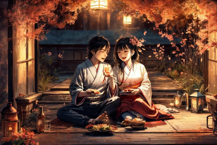 8k , masterpiece, illustrate art, hyper sharpness, high detailed, cgi, anime style, vray, radiosity,
<lora:AestheticScene:0.8>, 4esthet1c, Experience the beauty of a traditional Japanese cherry blossom viewing (hanami) party, with friends and families gathering under blooming sakura trees, enjoying food and drink, <lora:add_detail:0.7>, <lora:Japanese scene_20230609163753:0.8>