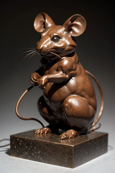 SculpAI <lora:BronzeSculpture:0.8> a mouse