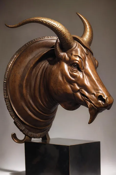 SculpAI <lora:BronzeSculpture:1> horn