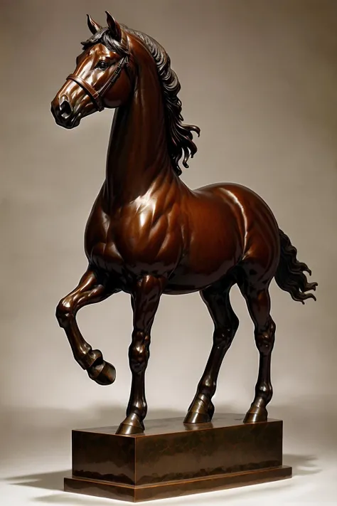 SculpAI <lora:BronzeSculpture:1.0> a beautiful horse statue, white patina