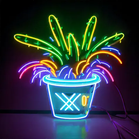 <lora:neonart-syk006:0.8>, neon light, neon sign, neon, LED, cactus, masterpiece, 8k, high resolution, shallow depth of field, sharp focus