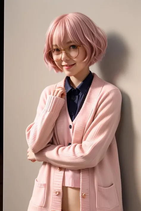 (masterpiece, best quality), 1girl, <lora:MiraiK:1> 1girl, miraik, pink hair, golden eyes, cardigan, school uniform, open cloths, black pantyhose, lying,bob cut, beautifull eyes,detailed ,smile,lips, <lora:pantyhose:1>