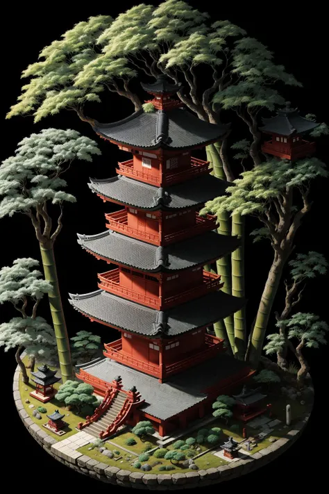 <lora:Iso-Pixel:1> Iso-Pixel, bamboo forest, japanese temple