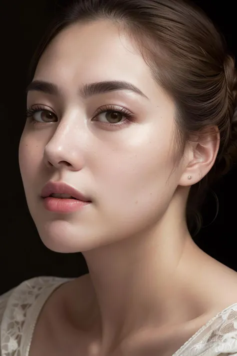 RAW Photo, Refined, Best Quality, (Complex Detail: 1.3), Ultra Detail, Fine Detail, Color, 8K UHD, Film Grae, (Studio Lighting: 1.2), (Fujifilm XT3), (Photorealism: 1.3), (Detailed Skin: 1.2), Lens Flare, Shade, Back Lighting, Bloom, Depth of Field, Natural Lighting, Hard focus, film grain, look at the viewer, NSFW, (PureErosFace_V1:0.5), VirtualGirl-Aim, 1 girl, 18 years old, solo focus, skinny, fair skin, soft lips, (light eyebrows: 1.4), shiny brown eyes, long black hair, hairpins, small breasts, beautiful details sky, flowing hair, bathroom, (nose red), beautiful details eyes, nude