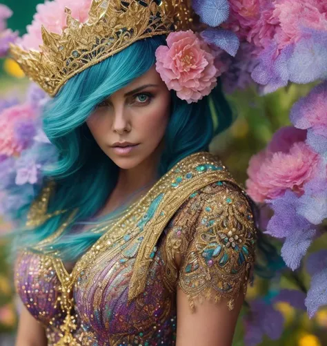 (Energetic:1.3) (dark shot:1.4), 80mm, 22 yo woman, beautiful detailed face, black, medium breast, (Charlize Theron:), in dress, flower meadow around soft light, sharp, exposure blend, medium shot, bokeh, (hdr:1.4), high contrast, (cinematic, teal and orange:0.85), (muted colors, dim colors, soothing tones:1.3), low saturation, (hyperdetailed:1.2), (noir:0.4), (intricate details:1.12), hdr, (intricate details, hyperdetailed:1.15), (skin texture, hyperrealism, soft light, sharp:1.2)Princess woman, Blue, Pastel, glitter, dramatic, dreamy, pastel, Watercolor, Whimsical, Delicate, ornate gold seashell crown, perfect body, full body, dreamy, pastel, Watercolor,epic realistic, photo, sharp focus, documentary film footage, high resolution photography, texture skin pores, real person, detailed skin texture, cinematic movie image, upper body shot, movie grain, cinematography, intricately detailed, crafted, meticulous, magnificent, maximum details, extremely hyper aesthetic,(Vivid Colors:1.3),naturalism,land Art,regionalism,shutterstock contest winner,trending on unsplash,featured on Flickr