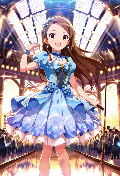 score_9, score_8_up, score_7_up, source_anime,masterpiece, best quality, high_resolution,8k,Perfect features, intricate details,Ray Tracing,
1girl,mnsior, petite, longhair, brown hair, forehead, brown eyes, hairband, small breasts,
littlemycinderella,singing,pose,
break
lights, colorful,light, lens flare, blurry, crystal, stage lights, speaker, railroad tracks, instrument, sparkle, light rays, stage,crowd,indoor,
rating:sensitive,on back,
masterpiece, best quality, very aesthetic, highly detailed,Perfect features,Ray Tracing,<lora:neg4all_bdsqlsz_xl_V7:1>, <lora:MinaseIori_pony_v1:0.8>, <lora:sdxl-little_my_cinderella-v1:0.5>