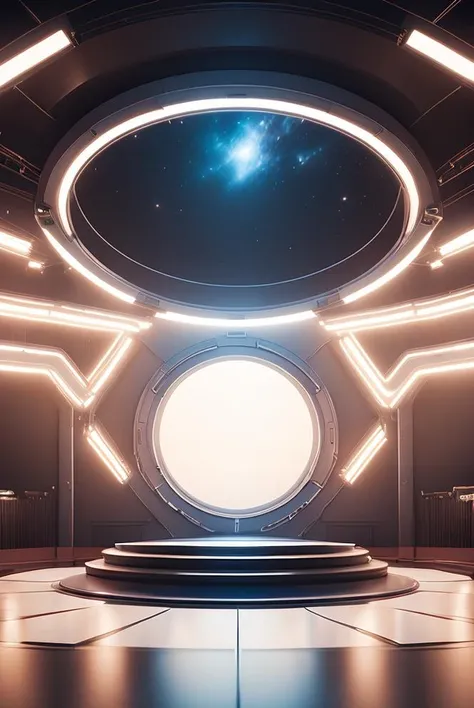(masterpiece, best quality:1.3), hd, 8k, super details, no human, science fiction, scenery, round stage, space, <lora:sci-fi-v1.2:0.9>,