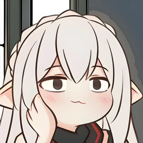 masterpiece,best quality,<lora:ff0-1:0.8>,grey hair,portrait,highres,hide hand,chibi,0_0