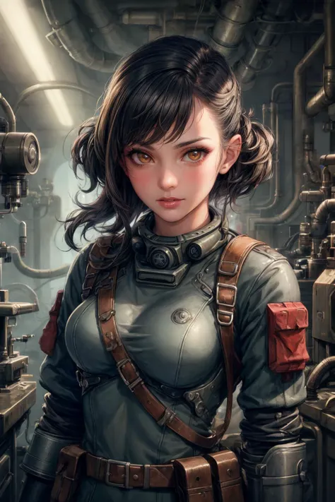 masterpiece, best quality, (realistic), (perfect face), intricate, sharp focus, <lora:add_detail:1>
1 girl, adult (elven:0.7) woman, brown eyes, black sleek hair,
looking at viewer, solo, upper body, detailed background, detailed face, (<lyco:PunkBundleAI:0.4>, dieselpunkai, 1940s dieselpunk theme:1.1), scientist, safety-goggles, technology, futuristic, fantastical science lab in background, biology, microscope, autoclave, flashing lights,