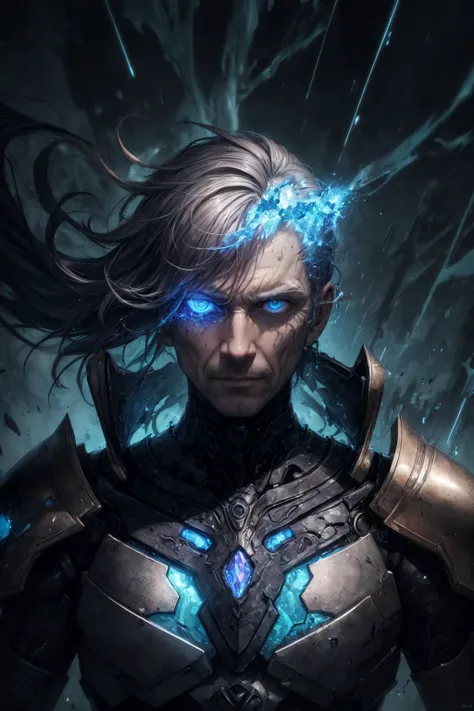 masterpiece, best quality, (realistic), (perfect face), intricate, sharp focus, <lora:add_detail:1>
(1man, old male:1.2), frail, light blue eyes, copper hair, low-fade,
portrait, solo, half shot, looking at viewer, detailed background, detailed face, (<lora:kVoidEnergy-000001:0.5>, V0id3nergy, void theme:1.1), glass-cyborg, (made of glass:1.1), translucent, colorful, glass construct, warrior, glass armor, mechanical, floating particles, steam, reflections, wind, storm in background, cinematic atmosphere,