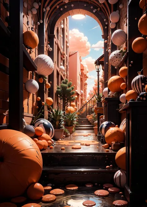 BJ_Crazy_polka_dots,sky,day,cloud,tree,blue_sky,no_humans,scenery,stairs,pillar,
many dots,many round,cinematic lighting,strong contrast,Best quality,masterpiece,<lora:Crazy_polka_dots:0.7>,