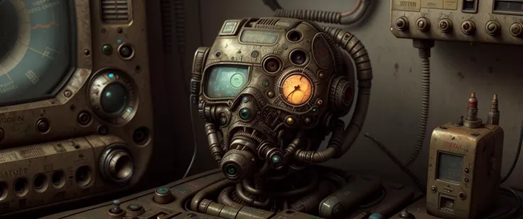 <lora:Old-Electronics - Trigger with Topnotch Artstyle:1> topnotch artstyle,cyborg,2027 years,Fallout-5,