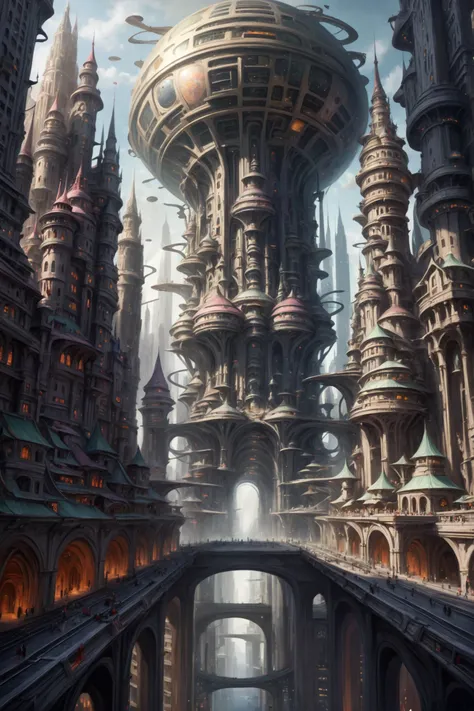 digital painting, gargantuan fantasy metropolis at the end of the multiverse, muted colors<lora:EnvyFlourishesXL01:0.5><lora:EnvyHazeSliderXL01:-1>