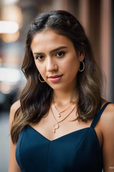 Realistic photo of a beautiful j3ss1c44-v2 woman, 1girl, solo, long hair, looking at viewer, blonde hair, bare shoulders, brown eyes, jewelry, necklace, lips, realistic, soft lighting, professional Photography, Photorealistic, detailed, RAW, analog, sharp focus, 8k, HD, DSLR, high quality, Fujifilm XT3, film grain, award winning, masterpiece<lora:j3ss1c44-v2:1.0>