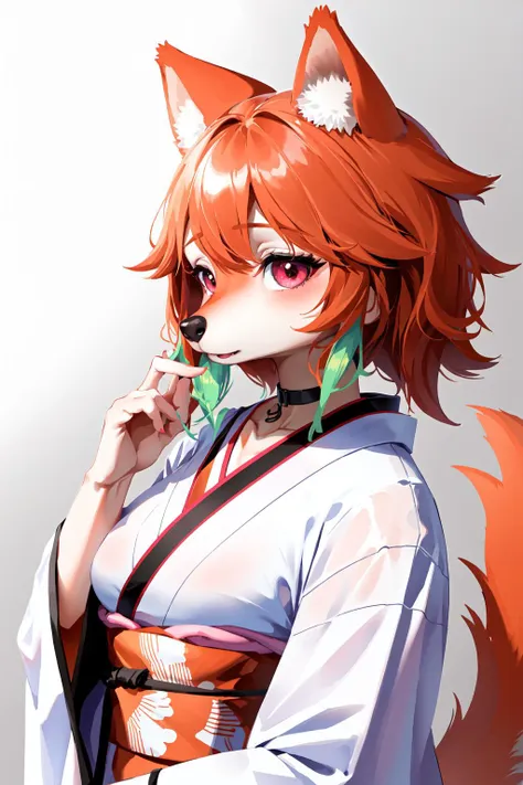 kemoinumusu furry dog girl wearing kimono, (dog ears), ((body fur)) snout, animal nose, dog tail, animal collar <lyco:KitsuneAi-FurryDogGirl-LoKr8V1:0.9>  <lyco:Kiara-LoCon32V2-000009:0.8>