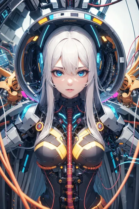 absurdres, highres, ultra detail, 
2+mechanical girl, (( [blue | shining] eye ), very long hair:1.2),
(machine made joints, machanical limbs, wires and cables attaching to head and body:1.1),
wires and cables attaching to head and body, wires and cables attaching,
(fractal art:1.2), zentangle, line effects, machanical effects,