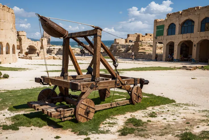 (masterpiece, best quality:1.2), ultra-detailed, catapult, (realistic:1.5), <lora:EdobMedievalCatapult_v1.0:0.8>