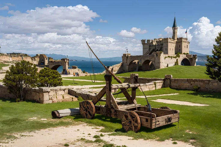 (masterpiece, best quality:1.2), ultra-detailed, big catapult in front of castle, (realistic:1.5), <lora:EdobMedievalCatapult_v1.0:0.8>
