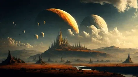 masterpiece, best quality, the landscape of jupiter is very cloudy, the biomass floating city floats in the clouds of jupiter, 1970s artistic matte painting, 8k, wallpaper quality, hyperrealistic, soviet surrealism