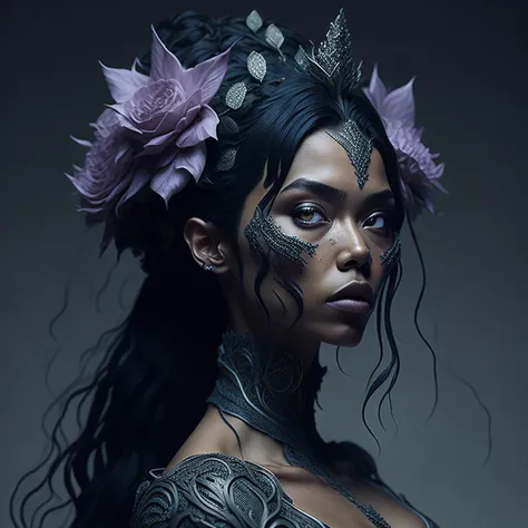 female ornate princess, carved from opal by tsutomu nihei, emil melmoth, zdzislaw belsinki, Craig Mullins, yoji shinkawa, trending on artstation, flowers of hope by Jean-Honor Fragonard, Peter mohrbacher, hyper detailed, insane details, intricate, elite, art nouveau, ornate, liquid wax, elegant, luxury