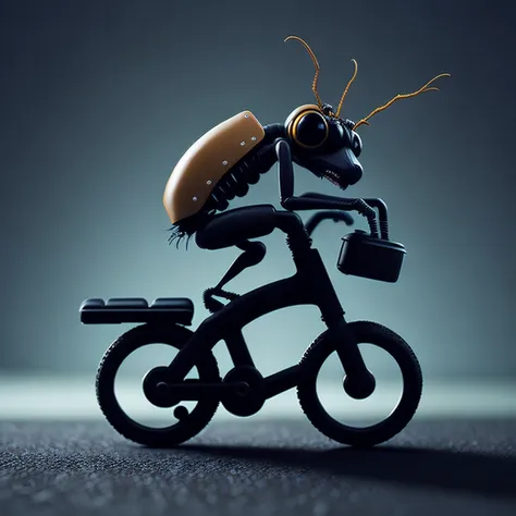 Ant riding a bike