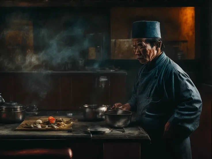 in a chinese restaurant an old chinese chef seen to cook meals, steam is seen from the cooking pan, on a very cold day
mood photo journalism unposed urban photography, ultra detailed, film photography, cold tone, sharp focus, ultra detailed skin, professional color grading, raw photo, cinematography, vibrant details, ultra quality, (photo-realistic:1.37), masterpiece, Canon EOS 5D Mark IV and fujifilm Superia X - TRA 400 film