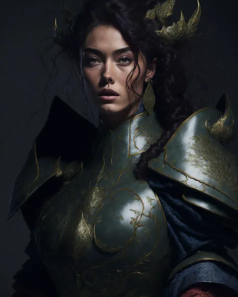 modelshoot style, (extremely detailed CG unity 8k wallpaper), full shot body photo of the most beautiful artwork in the world, medieval armor, professional majestic oil painting by Ed Blinkey, Atey Ghailan, Studio Ghibli, by Jeremy Mann, Greg Manchess, Antonio Moro, trending on ArtStation, trending on CGSociety, Intricate, High Detail, Sharp focus, dramatic, photorealistic painting art by midjourney and greg rutkowski