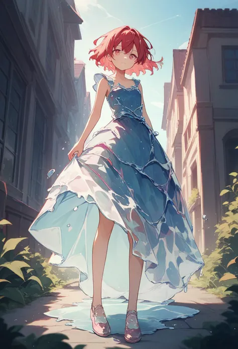 score_9, score_8_up, score_7_up, score_6_up, source_anime, <lora:water_dress_v0.2-pony:1>
1girl, red hair, pink eyes,
outdoors, liquid dress, blue dress,