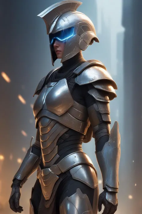 Female spartan in sci-fi armor, 1girl, solo, vivid, detailed background, masterpiece, best quality, high quality, absurdres
