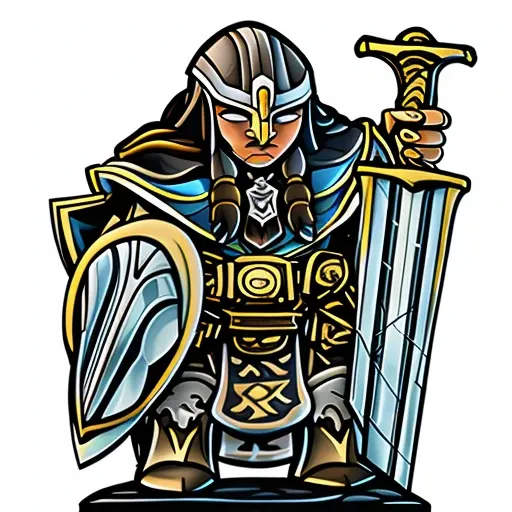 papermini, dwarf paladin, a female dwarf in armor holding a massive greatsword and a silver and gold shield, silver and gold sword and shield, brilliant greatsword, brilliant blue and gold fantasy medieval armor, satchel belt, brilliant fantasy medieval helmet, long black hair in braids, standing on stone bricks, Cedric Seaut (Keos Masons), fantasy character portrait, a character portrait, sots art <lora:papermini_v1-3:1>
Steps: 20, Sampler: Euler a, CFG scale: 7, Seed: 4144065001, Size: 512x512, Model hash: cc6cb27103, Model: v1_v1-5-pruned-emaonly, Clip skip: 2